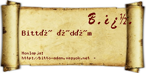 Bittó Ádám névjegykártya